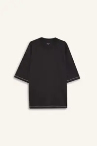 DeFacto Loose Fit Crew Neck Short Sleeve Heavy Fabric T-Shirt - Image 7