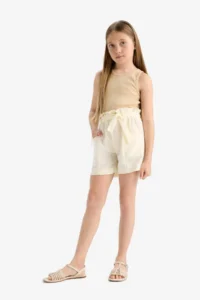 DeFacto with pocket Paperbag Shorts Girls' - Image 2
