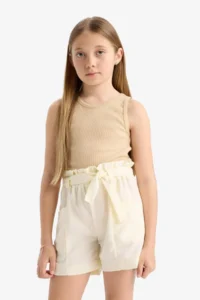 DeFacto with pocket Paperbag Shorts Girls' - Image 3