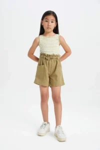 DeFacto with pocket Paperbag Shorts Girls' - Image 3