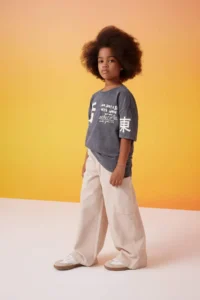 DeFacto Wide Leg Cargo Wide Leg Jean Trousers Girls - Image 3