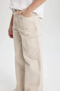 DeFacto Wide Leg Cargo Wide Leg Jean Trousers Girls - Image 7