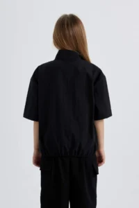 DeFacto Girl's Zipper Collar Short Sleeve Blouse - Image 6
