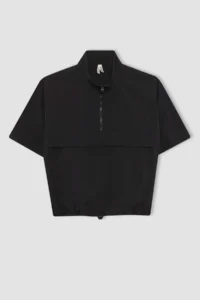 DeFacto Girl's Zipper Collar Short Sleeve Blouse - Image 7