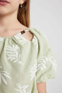 DeFacto Patterned Short Sleeve Blouse Girls' - Image 8