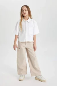 DeFacto Girl's Boxy Fit Cotton Short Sleeve Shirt - Image 5