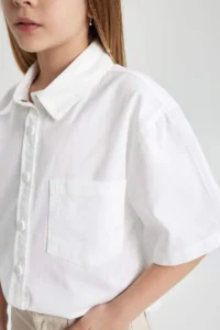 DeFacto Girl's Boxy Fit Cotton Short Sleeve Shirt - Image 7
