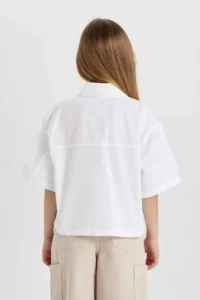 DeFacto Girl's Boxy Fit Cotton Short Sleeve Shirt - Image 8