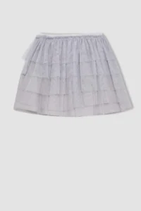 DeFacto Girls' Gray Elastic Waist Tutu Skirt - Image 7