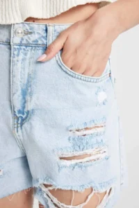 DeFacto Mom Fit High Waist Cut Out Jean Shorts - Image 7