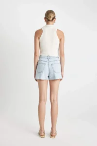 DeFacto Mom Fit High Waist Cut Out Jean Shorts - Image 8