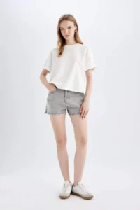 DeFacto Mom Fit High Waist Jeans Shorts