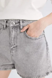 DeFacto Mom Fit High Waist Jeans Shorts - Image 5