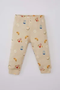 DeFacto Baby Boy Food Printed Long Sleeve Waffle Pajama Set - Image 2