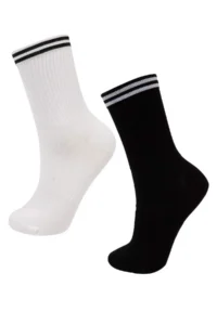DeFacto Women's 2-Piece Bamboo Socks Circle Patterned Socks