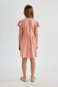 DeFacto Girls' Short Sleeve Penye Dress - Image 5