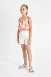 DeFacto Checkered Sleeveless Blouse Girls' - Image 2