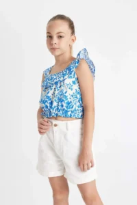 DeFacto Patterned Sleeveless Blouse Girls' - Image 4