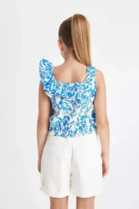 DeFacto Patterned Sleeveless Blouse Girls' - Image 6