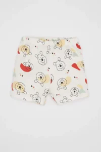 DeFacto Baby Boy Disney Winnie The Pooh Short Sleeve Combed Cotton Pajama Set with Shorts - Image 2