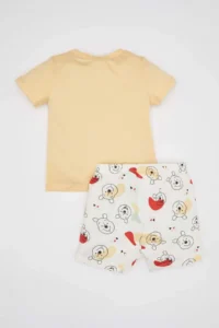 DeFacto Baby Boy Disney Winnie The Pooh Short Sleeve Combed Cotton Pajama Set with Shorts - Image 5
