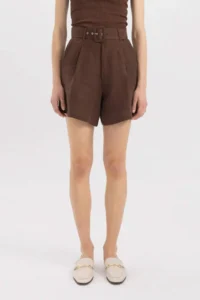 DeFacto High Waist Cropped Linen Blend Shorts