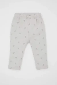 DeFacto Baby Girl Elastic Waist Patterned Waffle Pants
