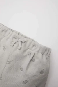 DeFacto Baby Girl Elastic Waist Patterned Waffle Pants - Image 2