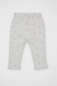 DeFacto Baby Girl Elastic Waist Patterned Waffle Pants - Image 4