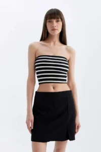 DeFacto Normal Waist Basic Plain Shorts Skirt - Image 4