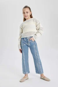 DeFacto Wide Leg Wide Leg Jean Trousers Girls