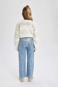 DeFacto Wide Leg Wide Leg Jean Trousers Girls - Image 7