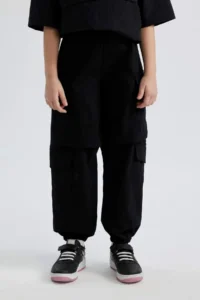 DeFacto Girl's Parachute Cargo Cotton Trousers
