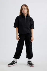 DeFacto Girl's Parachute Cargo Cotton Trousers - Image 2