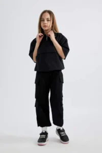 DeFacto Girl's Parachute Cargo Cotton Trousers - Image 3