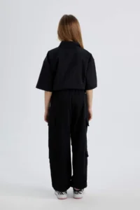 DeFacto Girl's Parachute Cargo Cotton Trousers - Image 4