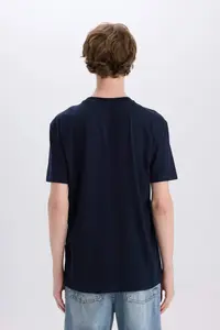 DeFacto 100% Cotton Regular Fit Crew Neck Printed Short Sleeve T-Shirt - Image 6