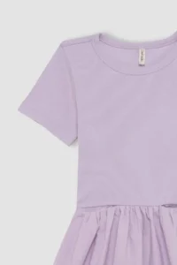 DeFacto Girl's Crew Neck Cotton Short Sleeve Dress - Image 7