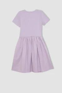 DeFacto Girl's Crew Neck Cotton Short Sleeve Dress - Image 8