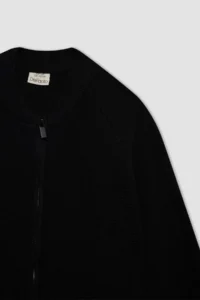 DeFacto Basic Plain Half Turtleneck Knitwear Zipper Cardigan Boy - Image 2