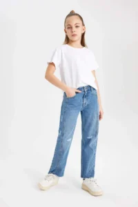 DeFacto Girl's Wide Leg Jean Pants