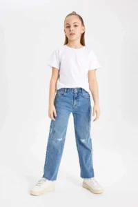 DeFacto Girl's Wide Leg Jean Pants - Image 2