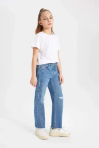 DeFacto Girl's Wide Leg Jean Pants - Image 3
