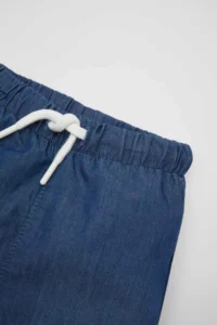 DeFacto Basic Flat Waist Lace-up Jean Shorts for Baby Boy - Image 4