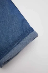 DeFacto Basic Flat Waist Lace-up Jean Shorts for Baby Boy - Image 5