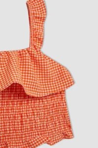 DeFacto Checkered Sleeveless Blouse Girls' - Image 2
