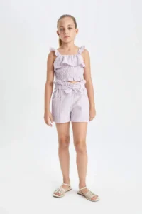 DeFacto Checkered Sleeveless Blouse Girls' - Image 2