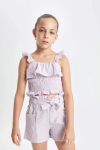 DeFacto Checkered Sleeveless Blouse Girls' - Image 3