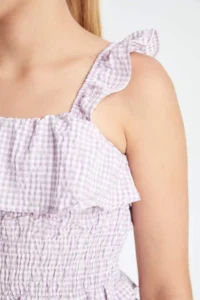 DeFacto Checkered Sleeveless Blouse Girls' - Image 6