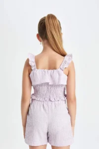 DeFacto Checkered Sleeveless Blouse Girls' - Image 7